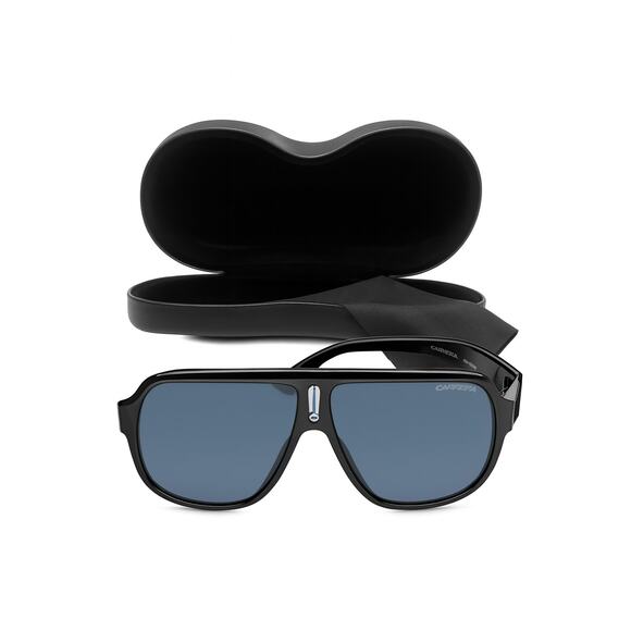 Carrera Medium Size-62 Black Grey Gradient Mirror Unisex Sunglasses NEW - Picture 1 of 6